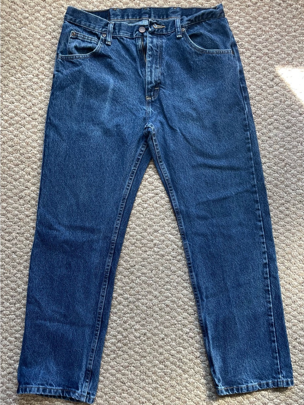 Wrangler Men's Dark Blue Straight Jeans
